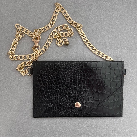 Black shoulder or belt bag/wallet with chain strap - Picture 9 of 9